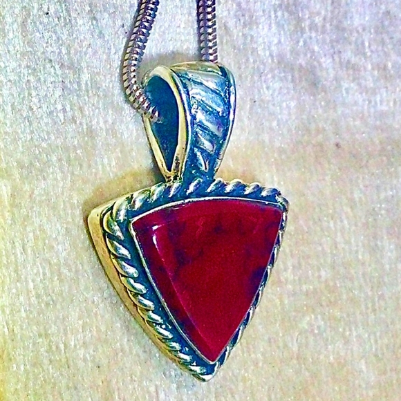 Artisan Jewelry - 💞 RESERVED💞 Vintage Carnelian 925 Sterling Silver Necklace